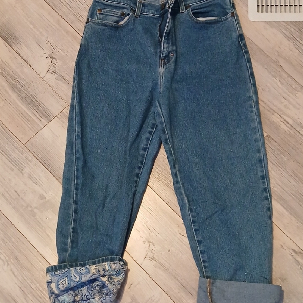 Style & Co. Blue Boyfriend Jeans with Cuffed Hem